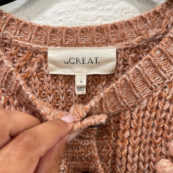 The Great Marled Bobble Cardigan Sweater Pink Savanna Rose Size 0 - Picture 3 of 6